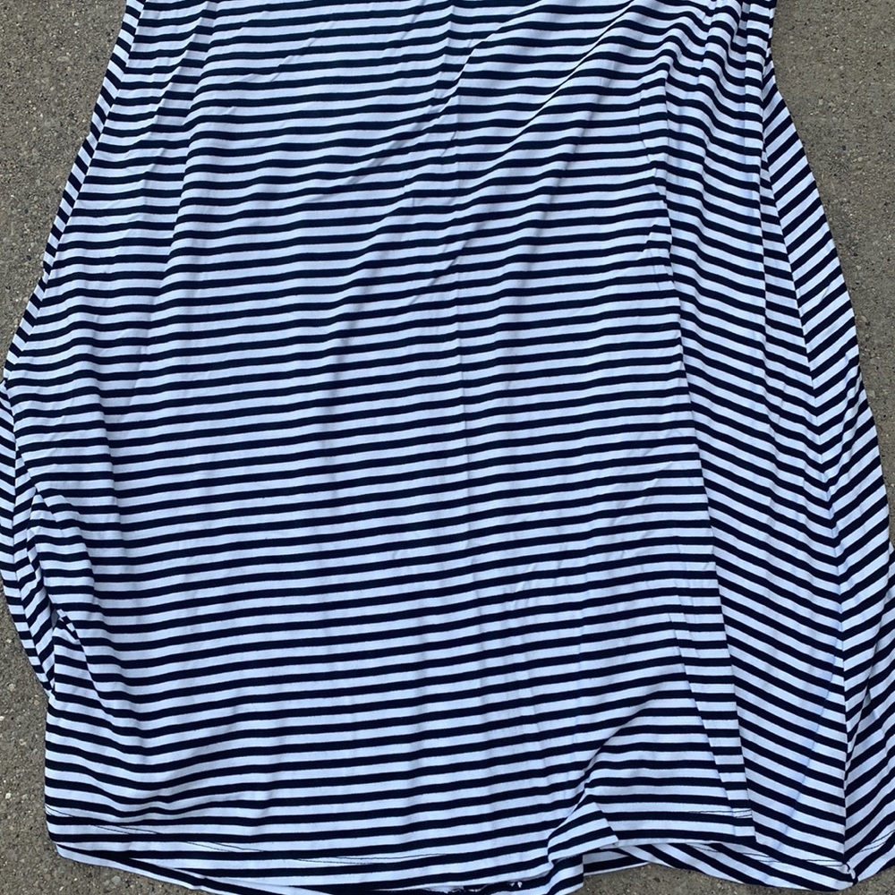 Old Navy Black and White Stripped Swing Dress - Picture 2 of 5